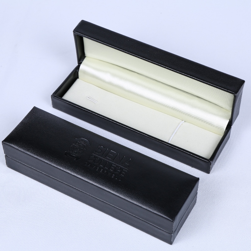 Punkt V-12 rektangel Læderpapir boks til 130*20mm multiple emblemer, penne og halsbånd osv.155*45*36, vægt omkring 90g